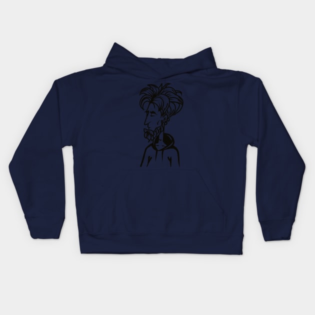 handsome bearded man Kids Hoodie by barbasantara